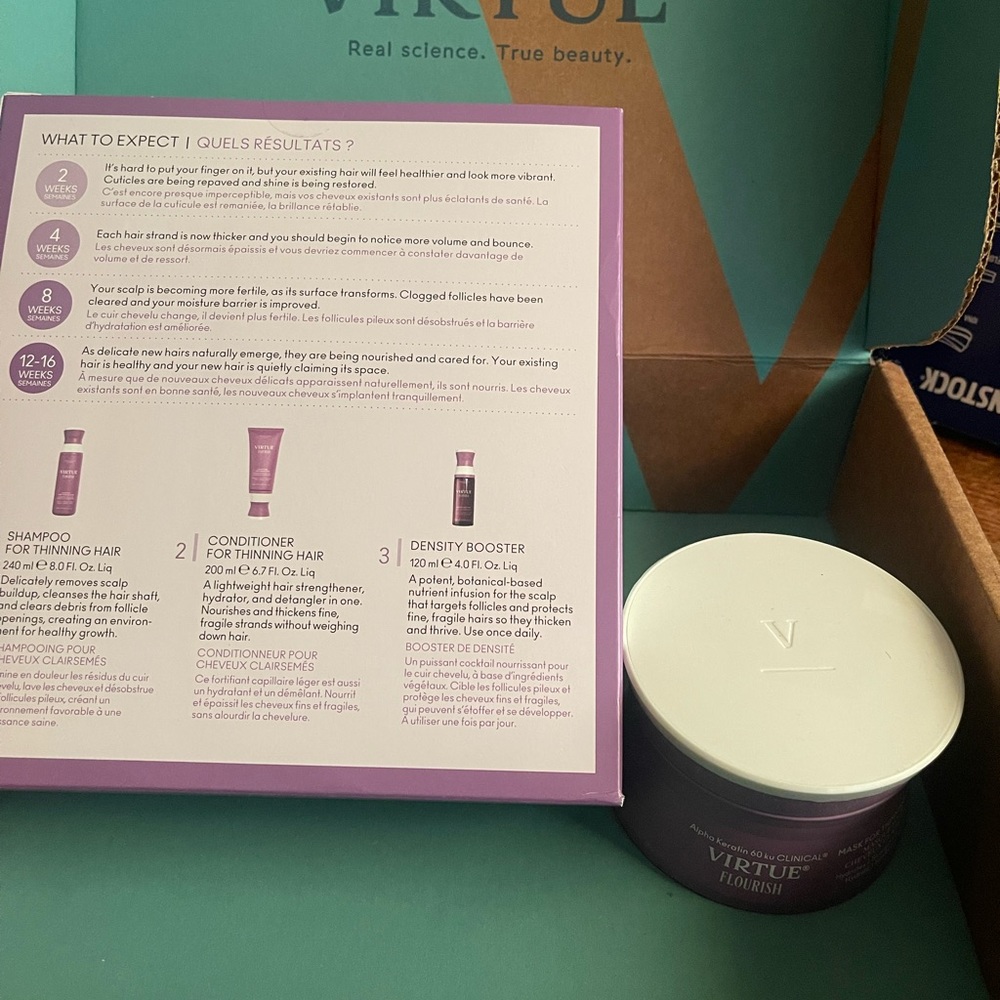 VIRTUE Flourish 100% Drug-Free Hair Growth Regimen / Flourish Mask